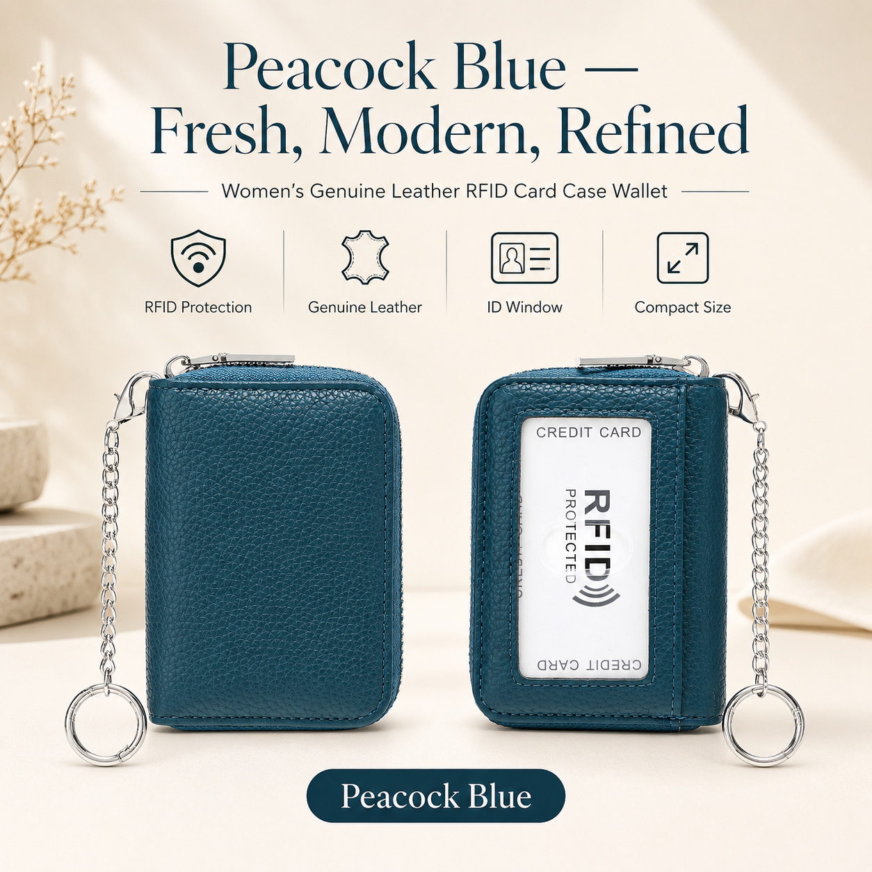 🎁 Almost Gone! ✨Women's Genuine Leather Business Fashion Card Case - RFID Shielded Wallet, RFID Blocking Purse,Best gift
