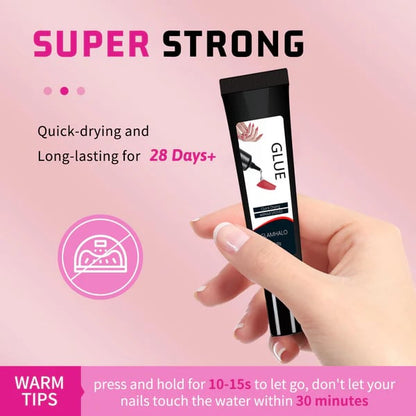 🔥 Last 3 Day Limited Time Promotion🔥Newly Upgraded 10g Quick-Drying Semi-Solid Nail Glue with 10ml Remover – Long-Lasting Adhesive Gel