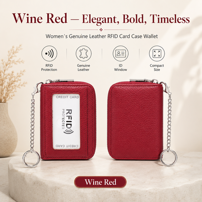 🎁 Almost Gone! ✨Women's Genuine Leather Business Fashion Card Case - RFID Shielded Wallet, RFID Blocking Purse，Best gift