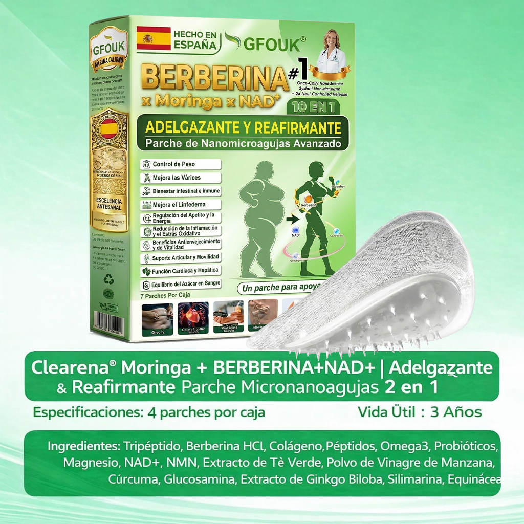 🏆👨‍⚕️GFOUK® 𝐁𝐞𝐫𝐛𝐞𝐫𝐢𝐧𝐞 · Castaño de caballo × 🌿NAD+ 10 en 1 Parche Avanzado de Nano Microneedle — 🌿 Una vez al día, resultados visibles en 7 días (obesidad, piel flácida, diabetes, apnea del sueño, problemas articulares y más)🎁