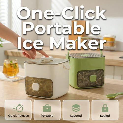 🧊❄️ 2-in-1 Ice Cube Tray with Handle & Storage Bin  | Leak-Proof, Easy-Release Ice Mold for Summer Drinks
