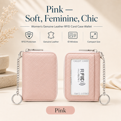 🎁 Almost Gone! ✨Women's Genuine Leather Business Fashion Card Case - RFID Shielded Wallet, RFID Blocking Purse，Best gift