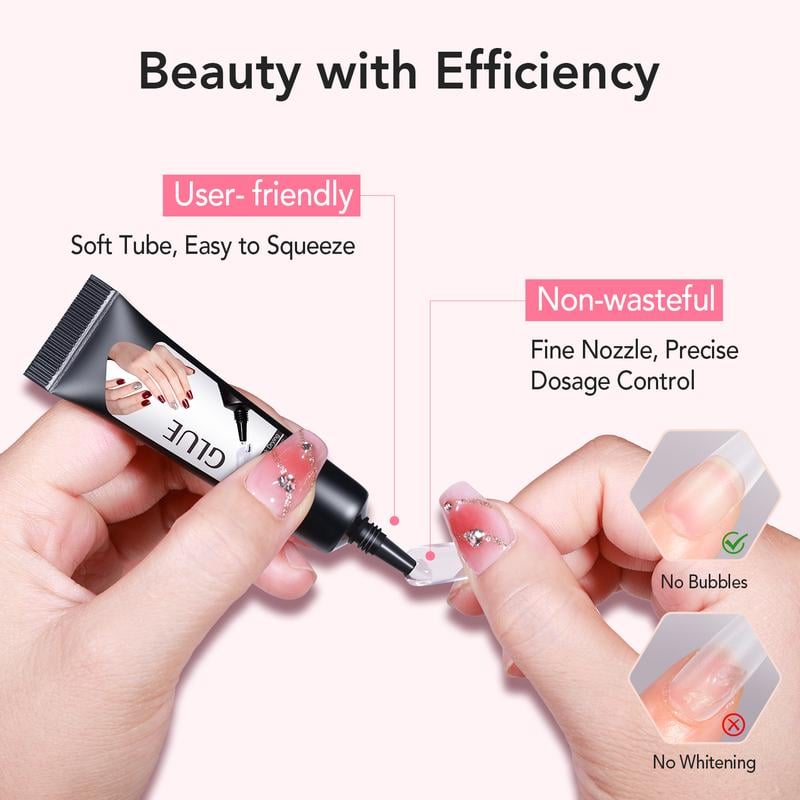 🔥 Last 3 Day Limited Time Promotion🔥Newly Upgraded 10g Quick-Drying Semi-Solid Nail Glue with 10ml Remover – Long-Lasting Adhesive Gel