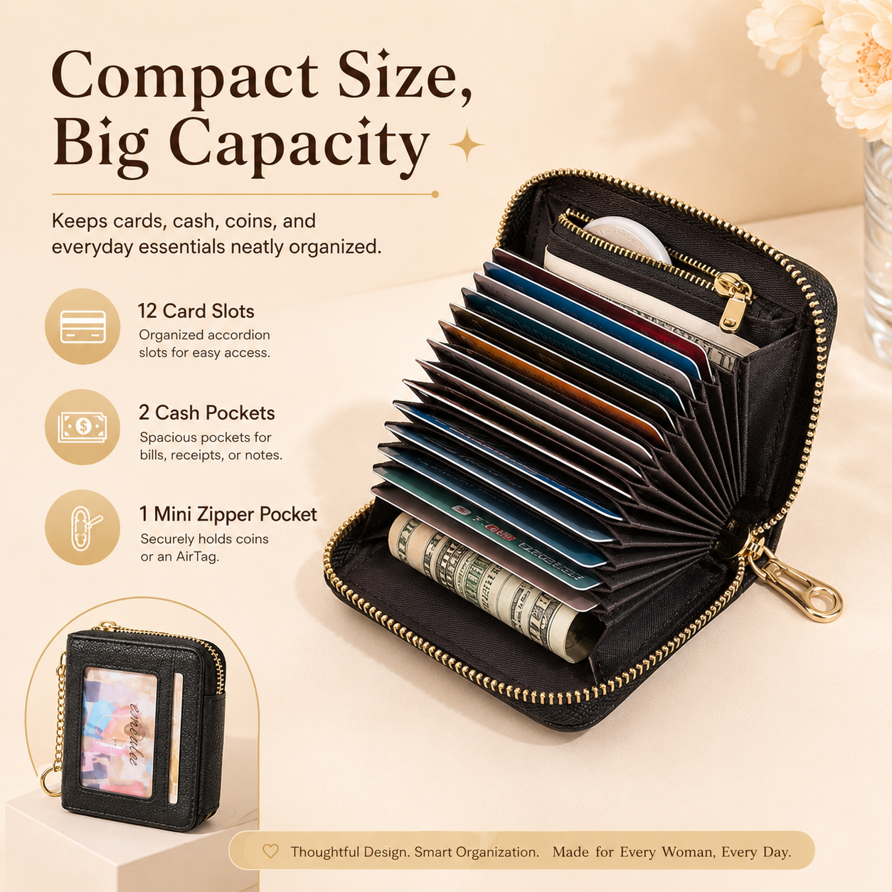 🎁 Almost Gone! ✨Women's Genuine Leather Business Fashion Card Case - RFID Shielded Wallet, RFID Blocking Purse，Best gift