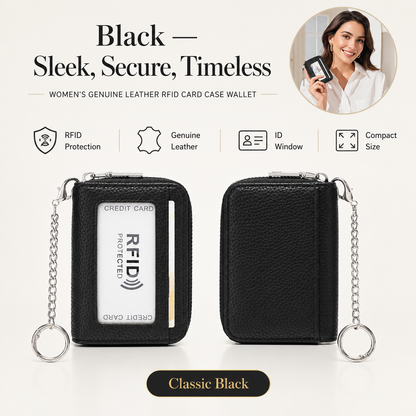 🎁 Almost Gone! ✨Women's Genuine Leather Business Fashion Card Case - RFID Shielded Wallet, RFID Blocking Purse，Best gift