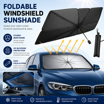 🔥Portable car sunshade, windshield sunshade, foldable windshield sunshade, car exterior accessories, daily car windshield cooling umbrella
