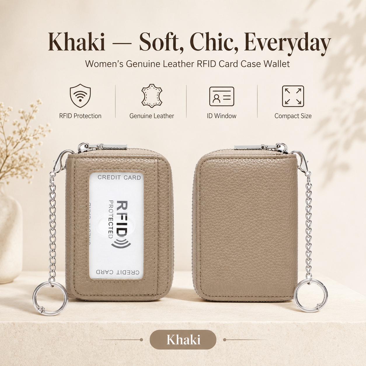 🎁 Almost Gone! ✨Women's Genuine Leather Business Fashion Card Case - RFID Shielded Wallet, RFID Blocking Purse，Best gift