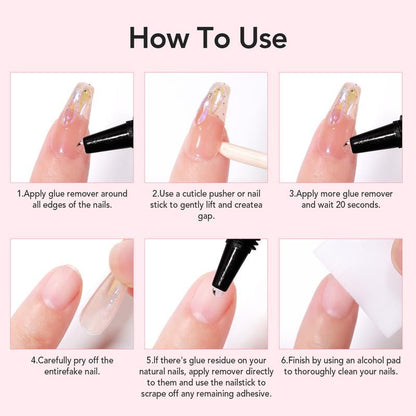 🔥 Last 3 Day Limited Time Promotion🔥Newly Upgraded 10g Quick-Drying Semi-Solid Nail Glue with 10ml Remover – Long-Lasting Adhesive Gel